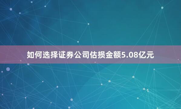 如何选择证券公司估损金额5.08亿元